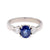 Oval Blue Sapphire Platinum Three Stone Ring  Jack Weir & Sons   