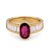 French 1.30 Carat Oval Cut Ruby Diamond 18K Yellow Gold Ring  Jack Weir & Sons   