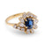 Vintage Sapphire Diamond 18K Yellow Gold Cluster Ring  GP   