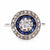 Art Deco Diamond Sapphire 14K White Gold Halo Ring Rings Jack Weir & Sons   