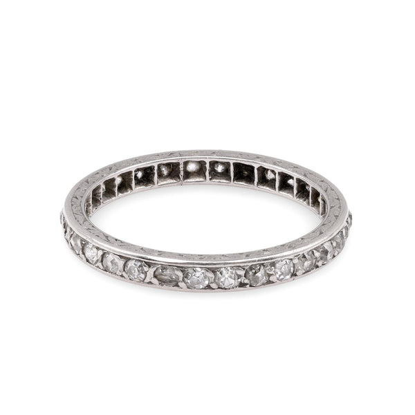 Art Deco Diamond Platinum Eternity Band Rings Jack Weir & Sons   