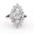 Mid Century GIA .88 Carat Diamond 18K White Gold Navette Ring  Jack Weir & Sons   