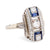 Art Deco Diamond Sapphire 14K White Gold Ring