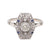 Art Deco Old European Cut Diamond Sapphire 18k White Gold Shield Ring  Jack Weir & Sons   