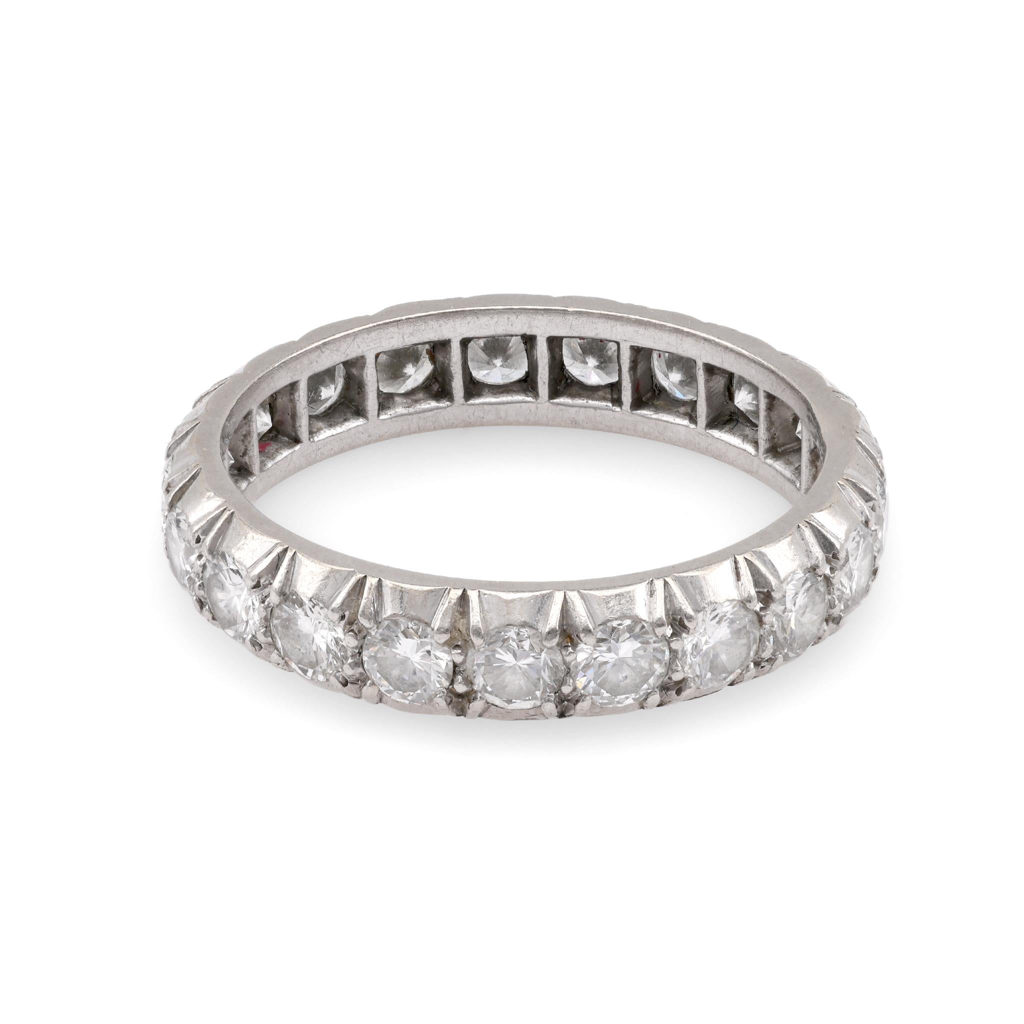 French Art Deco Inspired Diamond Platinum Eternity Ring  Jack Weir & Sons   