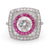 Art Deco Inspired 1.94 Carat Diamond Ruby Platinum Halo Ring Rings Jack Weir & Sons   