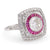 Art Deco Inspired 1.94 Carat Diamond Ruby Platinum Halo Ring Rings Jack Weir & Sons   