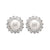 Mid Century South Sea Pearl 7 Carat Total Weight Diamond Platinum Cluster Studs Earrings Jack Weir & Sons   