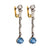 Edwardian Style Aquamarine Diamond 18K Yellow White Gold Drop Earrings Earrings Jack Weir & Sons   