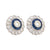 Art Deco Inspired Diamond Sapphire Platinum Halo Studs Earrings Jack Weir & Sons   