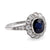 Edwardian Inspired 2.06 Carat Cushion Cut Sapphire Diamond Platinum Cluster Ring Rings Jack Weir & Sons   