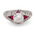 Art Deco Inspired 1.03 Carat Round Brilliant Cut Diamond Ruby Platinum Ring  Jack Weir & Sons   