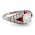 Art Deco Inspired 1.03 Carat Round Brilliant Cut Diamond Ruby Platinum Ring  Jack Weir & Sons   