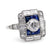 Art Deco Inspired .89 Carat Diamond Sapphire Platinum Cocktail Ring Rings Jack Weir & Sons   