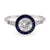 Art Deco Inspired 0.81 Carat Diamond Sapphire Platinum Target Ring Rings Jack Weir & Sons   