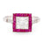 Art Deco Style Diamond Ruby Platinum Square Halo Ring  Jack Weir & Sons   