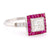 Art Deco Style Diamond Ruby Platinum Square Halo Ring  Jack Weir & Sons   