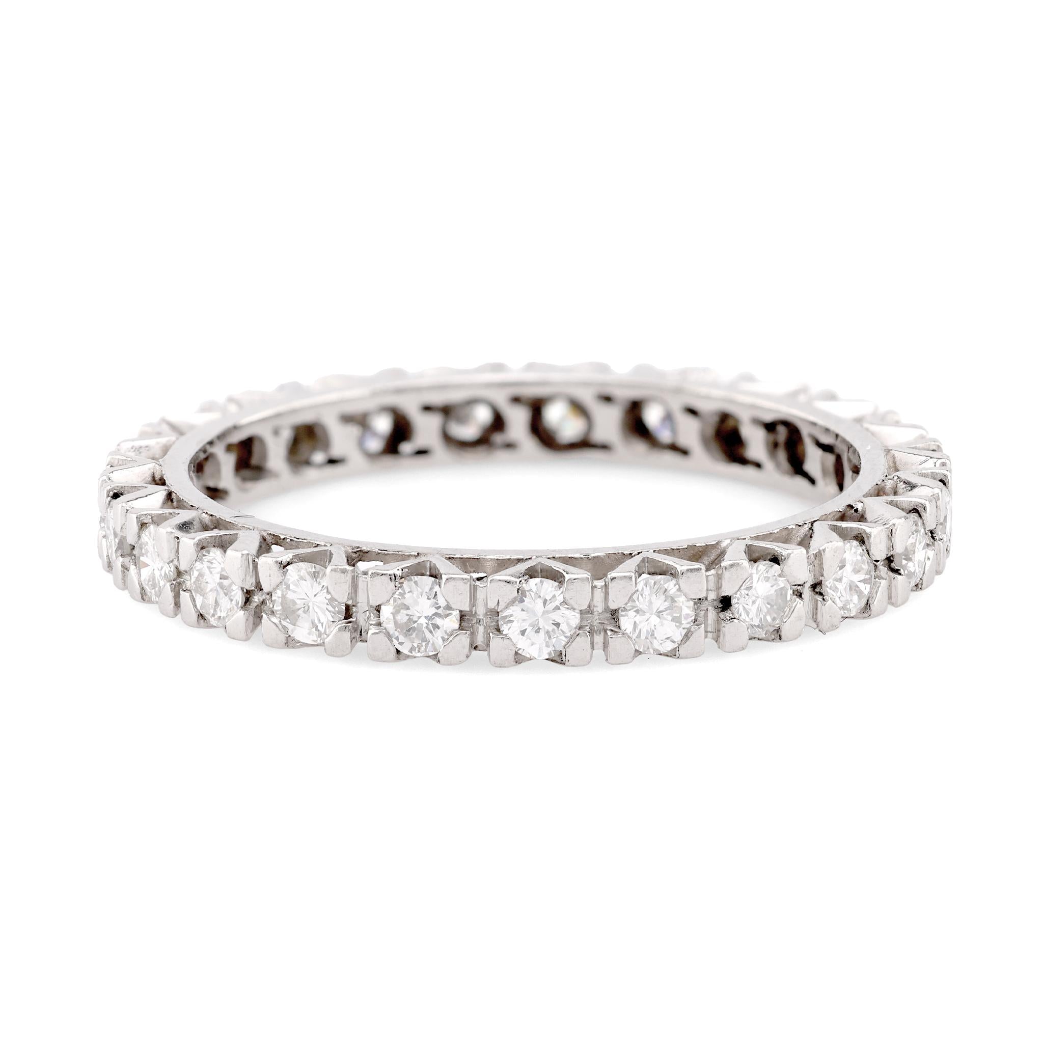 Mid Century Diamond Platinum Eternity Band  Jack Weir & Sons   