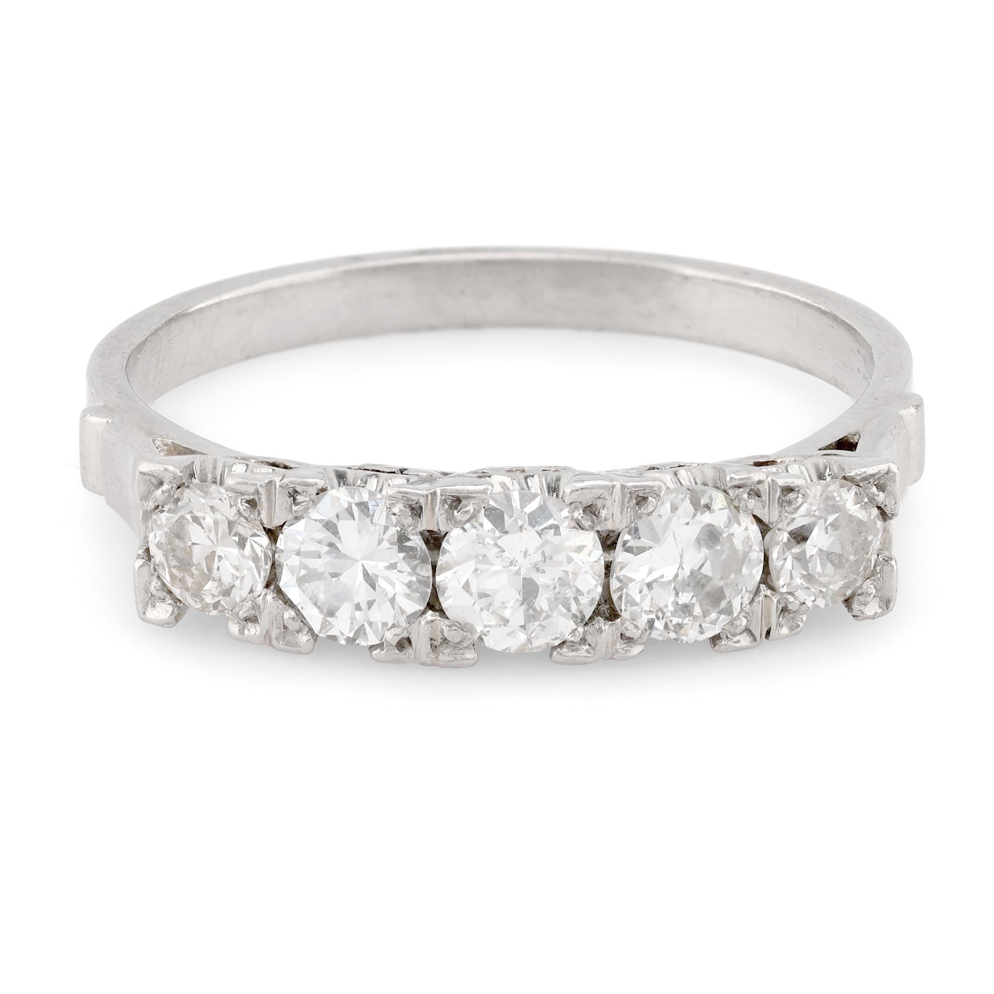 Art Deco Style Diamond Platinum Half Eternity Band  Jack Weir & Sons   