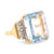 Retro 10 Carat Aquamarine Diamond 18K Yellow Gold Cocktail Ring Rings Jack Weir & Sons   