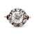 Antique Style 1.74 Carat Old Mine Diamond 18K Rose Gold Silver Cluster Ring Rings Jack Weir & Sons   