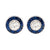 Art Deco Inspired Diamond Sapphire Platinum Target Studs Earrings Jack Weir & Sons   