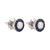 Art Deco Inspired Diamond Sapphire Platinum Target Studs Earrings Jack Weir & Sons   