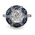 Art Deco Inspired 1.46 Carat Diamond Sapphire Platinum Target Ring Rings Jack Weir & Sons