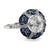 Art Deco Inspired 1.46 Carat Diamond Sapphire Platinum Target Ring Rings Jack Weir & Sons