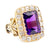 Antique 7.5 Carat Emerald Cut Amethyst Diamond 18K Yellow Gold Cocktail Ring Rings Jack Weir & Sons   