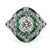 Art Deco Inspired .83 Carat Diamond Emerald Platinum Ring Rings Jack Weir & Sons