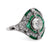 Art Deco Inspired .83 Carat Diamond Emerald Platinum Ring Rings Jack Weir & Sons