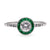 Art Deco Inspired Diamond Emerald Platinum Engagement Ring Rings Jack Weir & Sons   