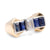 Retro Diamond Sapphire 14K Yellow Gold Platinum Cocktail Ring Rings Jack Weir & Sons   