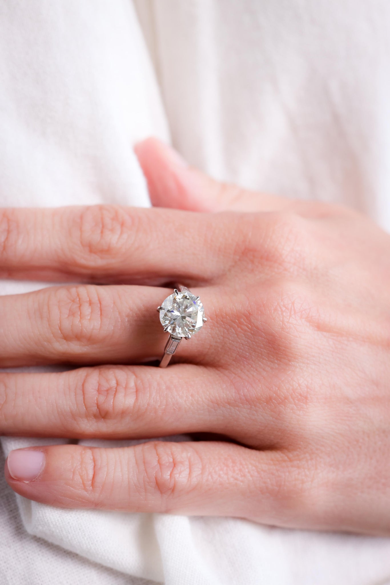 Mid-Century GIA 3.77 Carat Round Diamond Platinum Engagement Ring  Jack Weir & Sons   