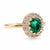 Vintage Inspired Emerald Diamond 18K Yellow Gold Ring Cluster Ring Rings Jack Weir & Sons   