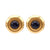 Vintage Ilias Lalaounis Sodalite 18K Yellow Gold Button Earrings Earrings Ilias Lalaounis   