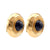 Vintage Ilias Lalaounis Sodalite 18K Yellow Gold Button Earrings Earrings Ilias Lalaounis   