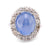 Mid-Century 13.5 Carat Cabochon Star Sapphire Diamond 14K White Gold Ring Rings Jack Weir & Sons   