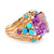 Retro French 11 Carat Amethyst Turquoise Diamond 18K Yellow Gold Cocktail Ring Rings Jack Weir & Sons   