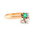 Victorian French Emerald Diamond 18K Rose Gold Toi Et Moi Ring Rings Jack Weir & Sons   