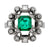 Art Deco GIA Octagonal Cut Emerald Diamond 18K White Gold Ring Rings Jack Weir & Sons   