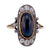 Belle Époque 5.3 Carat Cabochon Sapphire Diamond 18K Yellow Gold Navette Ring Rings Jack Weir & Sons   