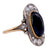 Belle Époque 5.3 Carat Cabochon Sapphire Diamond 18K Yellow Gold Navette Ring Rings Jack Weir & Sons   