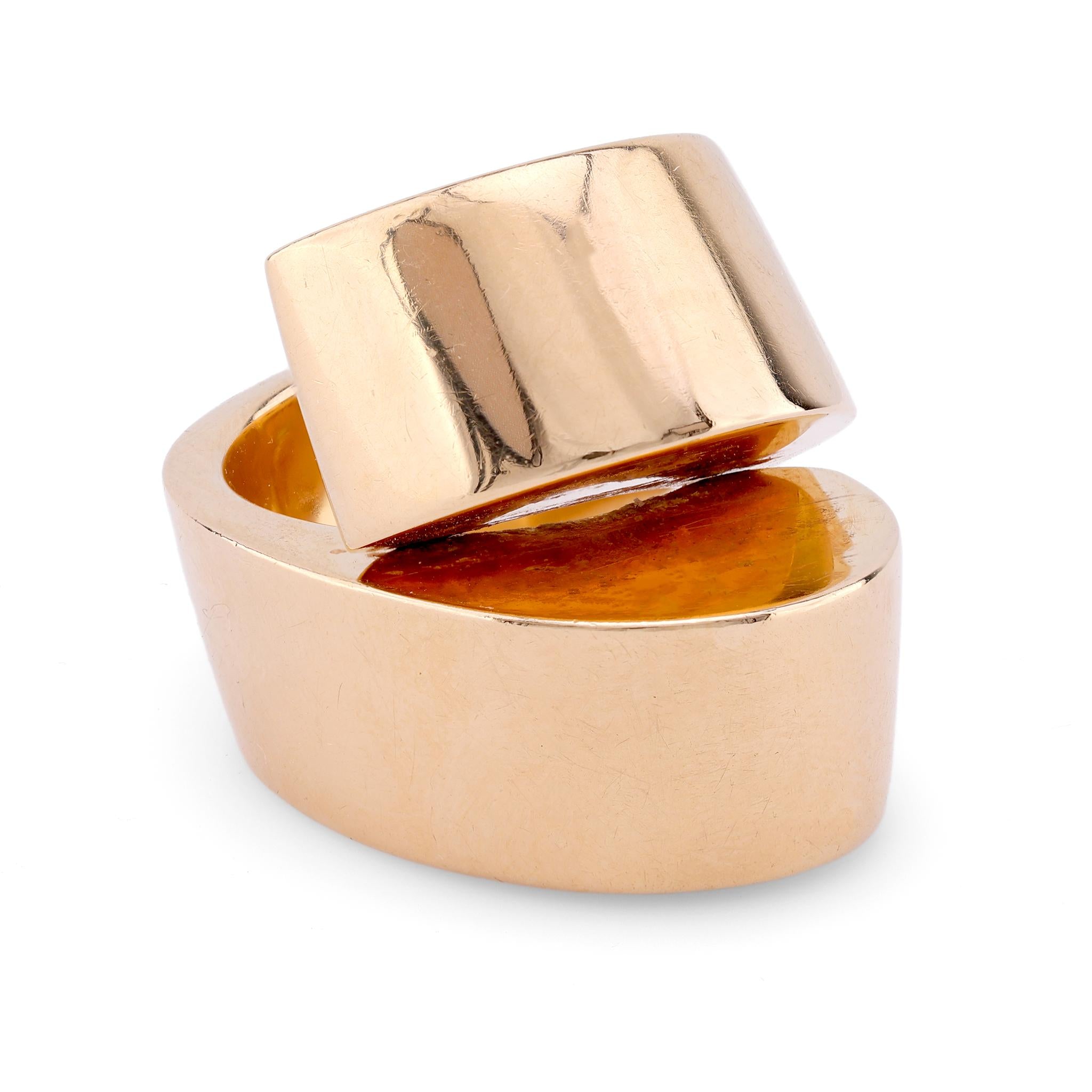 Vintage Vhernier 18K Rose Gold Cocktail Ring Rings Vhernier   