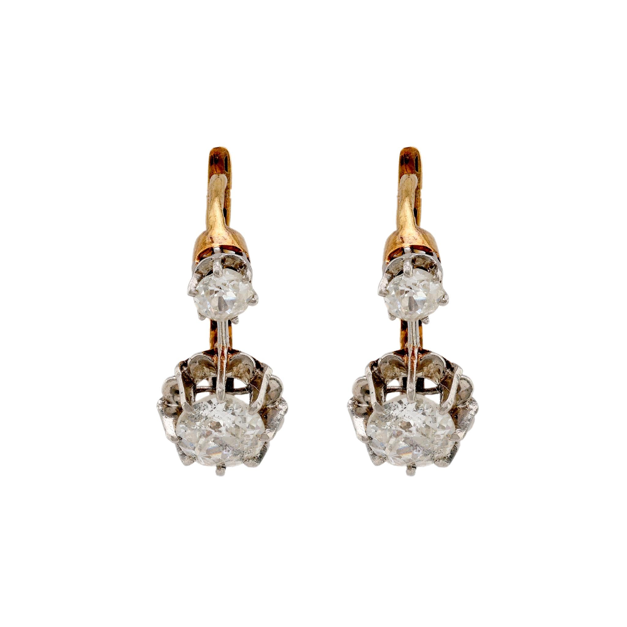 Belle Époque Diamond 18K Yellow Gold Drop Earrings Earrings Jack Weir & Sons   