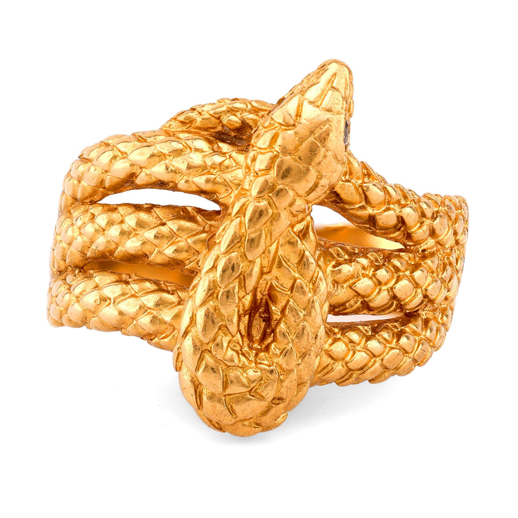 Vintage Diamond 18K Yellow Gold Snake Ring  Jack Weir & Sons   