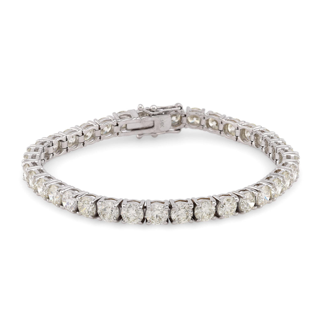 Vintage 12.95 Carat Round Brilliant Cut Diamond 14K White Gold Tennis Bracelet  Jack Weir & Sons   