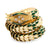 Vintage Italian Diamond 18K Gold Green and White Enamel Chunky Snake Wrap Ring  Jack Weir & Sons   