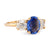 Antique GIA 2.04 Carat No Heat Sapphire Diamond 18K Yellow Gold Three Stone Ring  Jack Weir & Sons   